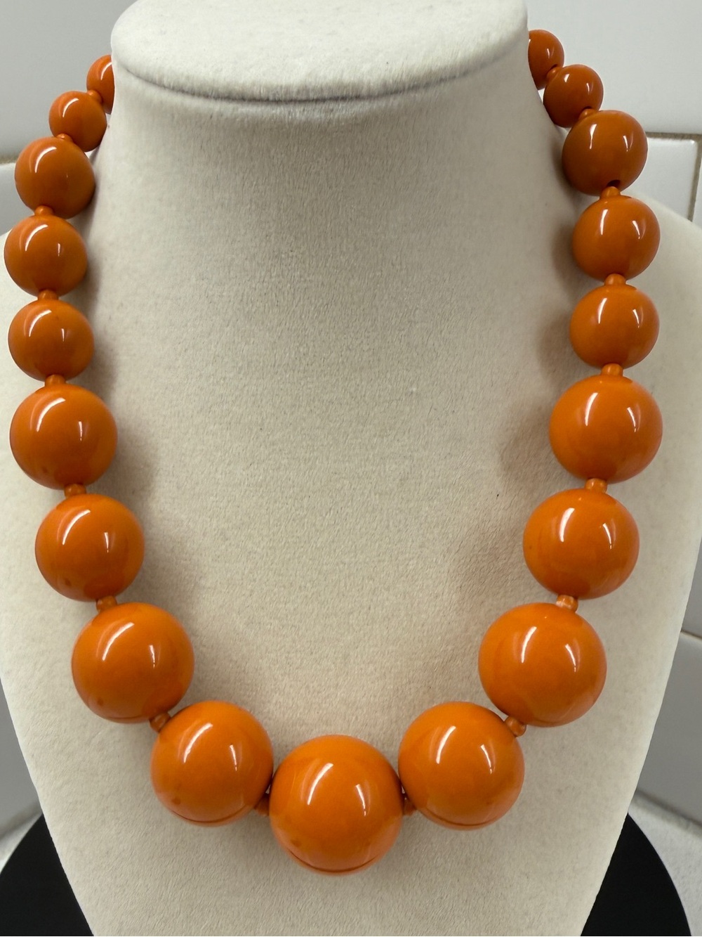 Orange Bead Statement Necklace - Women Jewelry